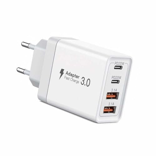 Ladegerät Netzteil Schnellladegerät 40W PD & USB A Mehrfach USB C Ladestecker Type C Steckdose Quick Charger 4 Ports Adapter Universal für iPhone Samsung Huawei Xiaomi HTC LG Motorola Honor IPad Etc