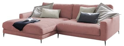 KAWOLA Ecksofa Cord Rosa in L-Form Wohnlandschaft Couchgarnitur Lounge Sofa Couch Sofa L Form Big Sofa Modern Wohnzimmer Möbel Eckcouch