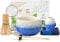 TEANAGOO 7 Pcs Matcha Whisk Set,Blue Matcha Set, Ceremony Matcha Powder Kit,Matcha Tea Set for Making Latte,Matcha Whisk Set and Bowl with Scoop&Sifter,Fuji Design Ceramic Bowl,Gift for Matcha Lovers