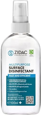 ZIDAC Multipurpose Surface Disinfectant Spray – Professional-Grade Sterilizer for Derma Rollers, Derma Stamps & Beauty Tools – Kills 99.9% Bacteria & Fungi