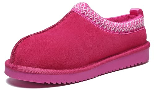 Meik Mangni Chaussons Hommes Femmes Véritable Suède Pantoufles Chaud Confortable Mules Hiver Chaussons en Peluche Antidérapantes Slippers Intérieur extérieur 35-44 EU