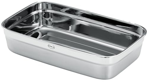 RÖSLE Flexx 2GO Lunchbox Set 1,5 L Edelstahl Dose mit Bambusdeckel und Trenner Ideal für Meal Prep Transport und Aufbewahrung holzfarben/silbern