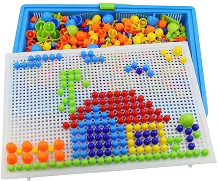 Teksome Mosaik-Stecktafel für Kinder,Pilznägel-Stecktafel | Pädagogische Bausteine ​​ | Kinderpuzzles Stecktafel-Puzzle für Kinder ab 3 Jahren