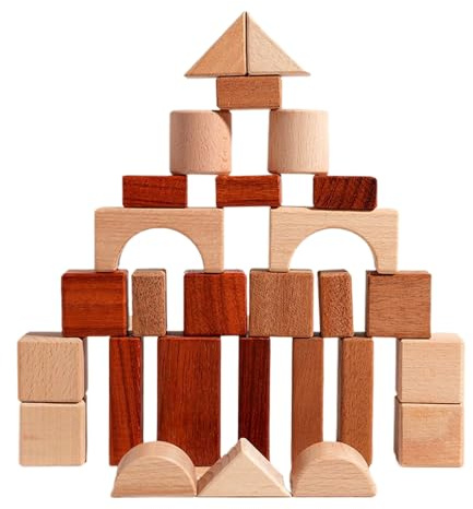 Yurosuis Set Mit Holzbausteinen | Spielzeug Für Vorschulkinder,Konstruktionsspielzeug,Für Und Mädchen Im Alter Von 5 Bis 7 Jahren, Für Klassenzimmer, Schule, Kindergarten, Kinderkrippe Und Geburtstag