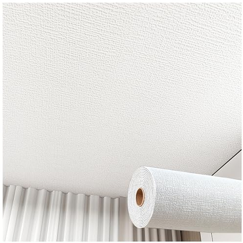 Aeovot Selbstklebende Deckenverkleidung Feuchtraum, 3mm XPE Deckenpaneele Selbstklebend Deckenplatten Styropor Wasserdicht und Feuchtigkeitsbeständig, Styroporplatten Deckenplatten(Weiß,W75cmL5m)