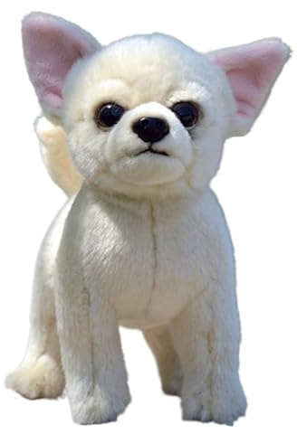 SMJWH Realistischer Chihuahua-Welpe als Plüschtier, niedliche braune Stoffhundpuppe, stehend, kleine Rasse, Begleiter, pädagogisches Geschenk for Tierliebhaber, Mädchen und