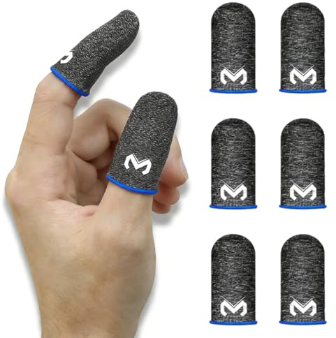 Finger Sleeves für Mobile Gaming, 3 Paare Hybrid aus Carbon- & Silberfaser, Ultraempfindlich & Atmungsaktiv 0,3 mm Schweißresistent, Für Trockene Haut, Kompatibel mit PUBG,Mobile Gaming Finger Sleeve