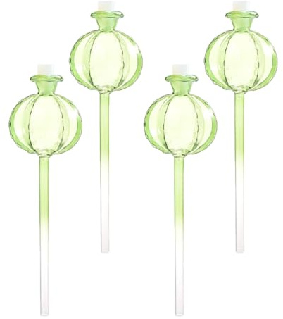SHINEOFI Lot de 4 Globes d'Arrosage en Verre Forme Cactus, Arroseurs Automatiques pour Plantes Vertes en Pot, Usage Intérieur et Jardinage de Bonsaïs