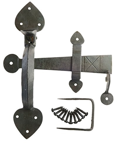 Castelion® Black Wrought Iron Suffolk Thumb Latch with Spear Ends (9 / 23cm)