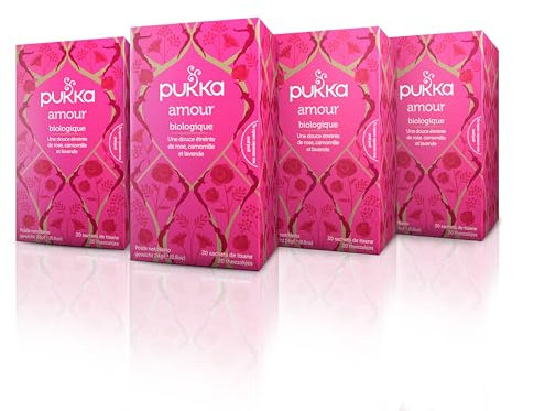 Pukka Infusion Bio Amour Infusion Biologique/Organic, 20 sachets - lot de 4