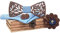 BEFORBIO Noeud papillon bois fait main , chic et tendance, accessoire mode ou idée cadeau. Ajustable facilement. (BLEU 02)
