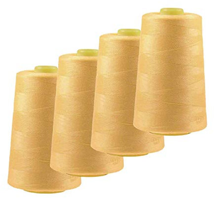 4 x 4572m Qualitäts Overlock-Garn Overlock-Nähgarn Oeko-Tex Farbe 701-740, Farbe:A705 dunkle vanille