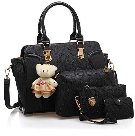 Damen-Handtaschen-Set, 4-teilig, Tragegriff, Schultertasche, börse, Kartenhalter