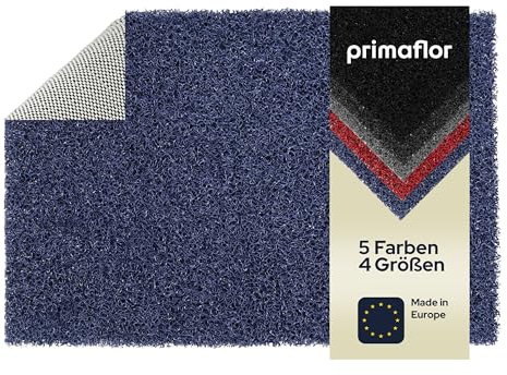 Primaflor - Ideen in Textil Outdoor-Fußmatte Schmutzfangmatte Lorenzo - Blau - 90x120cm, Rutschfester, Wasserdurchlässiger Schmutzfangläufer, Fußabstreifer, Spaghetti-Matte für Außenbereich