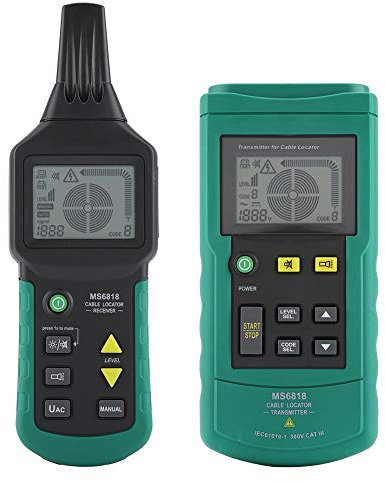 Oumefar MS6818 12V bis 400V AC DC Kabel Tragbares Telefon Professionelle Kabelortung Toner Finder Metall Untergrundrohrdetektor Tester Line Tracker (ohne AAA Batterie)