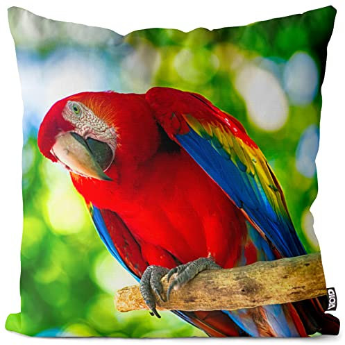 VOID Hellroter Ara Papagei Kissenbezug Kissenhülle Sofakissen Kissen Deko Outdoor-Kissen Dekokissen, Kissen Größe:50 x 50 cm