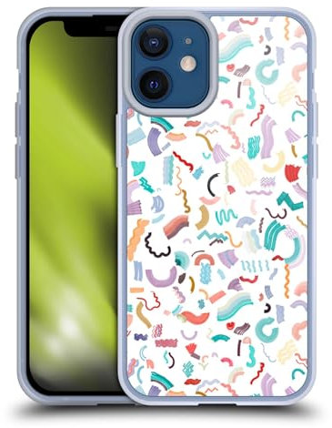Head Case Designs Offizielle Ninola Nette Lockige Weisse Gestalten Muster Gelhülle [Militärischer Schutzgrad] Kompatibel Mit Apple iPhone 12 Mini Und Kompatibel Mit MagSafe