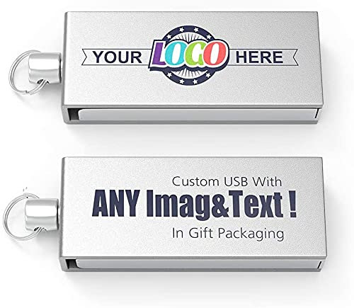 MEINAMI Clé USB 16Go 25 Pièces Miniature Personnalisée en Métal Argenté Clef USB 2.0 Mémoire Sticks