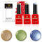 Bluesky Gel Nagellack Set Sommer 2021 Kollektion Trio Set Gold Grün Blau Pastell Schimmer Metallic 3x5ml (Aushärtung unter LED oder UV Lampe)