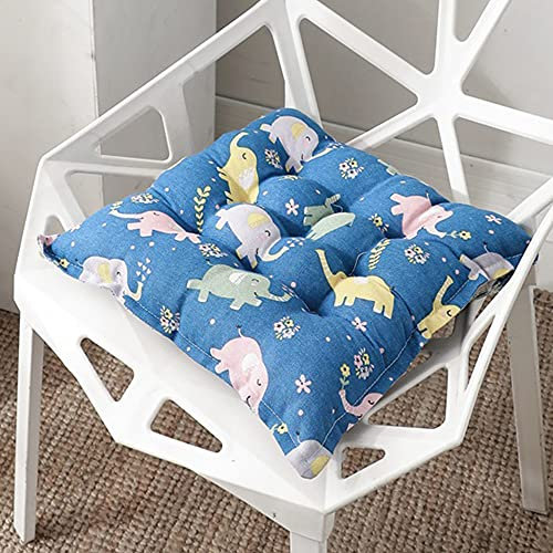 Stuhlkissen mit Bändern 2er Set, Chickwin Nordischer Stil Sitzkissen Gefüllt Dekokissen Zierkissen Gartenkissen für Gartenstuhl, Küche oder Esszimmerstuhl Indoor Outdoor (Rosa Elefant,40x40cm)