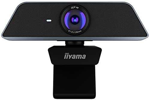 iiyama UC CAM120UL-1 Conference Webcam with 4K Resolution, 120° Field of View and Auto-Framing (USB-C) Black