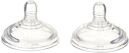 Tommee Tippee Closer to Nature Baby Bottle Teats, Breast-Like, Anti-Colic Valve, Soft Silicone, Fast Flow, 6m+, Pack of 2
