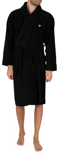 Lyle & Scott Men's Lucas Towelling Robe, Black, XXL