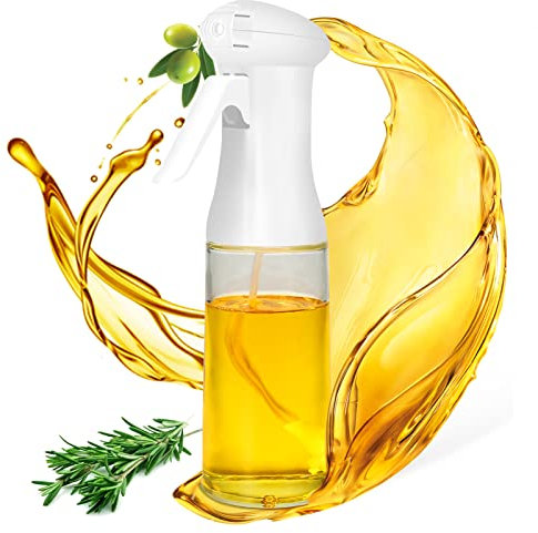 Auyeetek pulverizador de aceite cristal para cocinar botella de vidrio recargable spray para hornear con mango eco oliva aceitera de girasol freidora de aire profesional caliente baja calorías 200ml