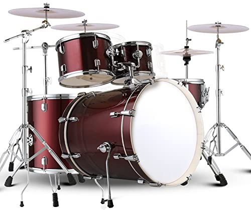 Ensemble de batterie adulte pleine grandeur, instrument de percussion professionnel Kit de batterie complet Support en alliage audacieux et épaissi Convient aux performances de scène pour débutants