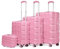 Kono Set de 4 Valise Rigide ABS Valise de Voyage 54cm Valise Moyenne 62cm Valise Grande 72cm à roulettes et Serrure TSA et Trousse de Toilette, Rose