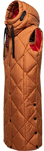Navahoo warme Damen Winter Steppweste lang mit Kapuze Schnuckel XS-XXL