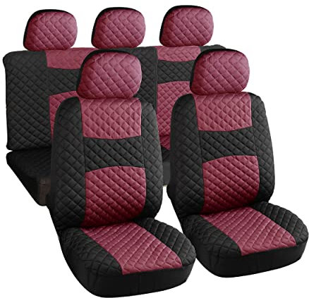 Rebeca Shop A20 Coprisedili Per Auto Universali | Modello Trapuntato | Set Fodere Anteriori e Posteriori | Zip (A20 Trapuntato Fucsia)