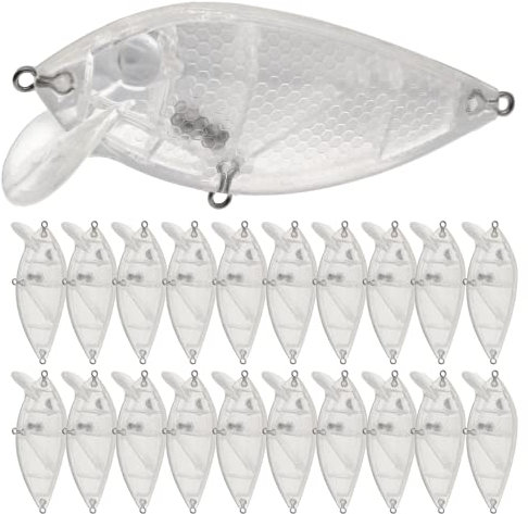 Ghanneey Lures Blanks Crankbait, 20 Stück Rohlinge Angelköder-Set, Angeln Topwater unlackiert, Angelköder für Salzwasser und Süßwasser