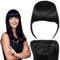 Echtes Echthaar Pony Flat Bangs Clip In Pony Pony Haare Clip Clip In Extensions Pony Pony HaarverläNgerungen Pony Clip In Extensions Stirnfransen (Schwarz)