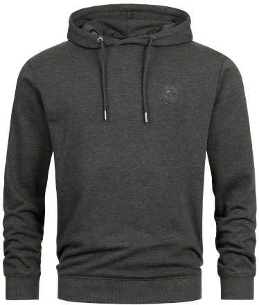 Indicode Herren Simpson Kapuzenpullover Langarm Sweatshirt mit Kapuze | Klassischer Pullover mit weicher Sweatqualität, Kapuzenpullover, Sweatshirt, Freizeitpullover, Basic Hoodie für Männer