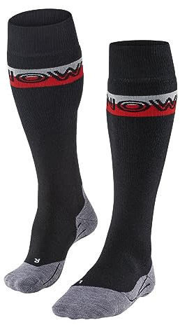 FALKE Herren Skisocken SK2 Intermediate M Kh Wolle Funktionsmaterial warm dick 1 Paar, Schwarz Black-Mix 3010, 46-48