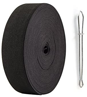 AHPYEUHK Gummiband Nähen 6M Gummiband Breit 30mm Schwarz Hosengummi Breites Gummiband Elastisches Band Elastic Band für DIY Handwerk Nähzubehör