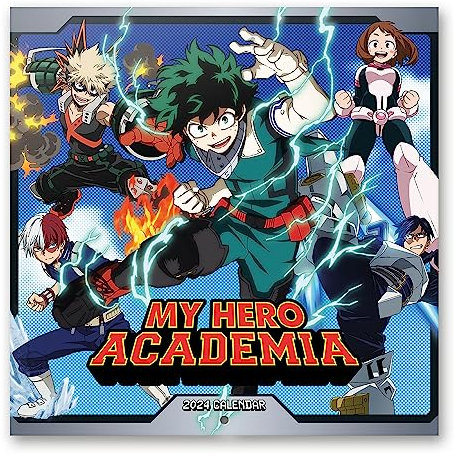 Grupo Erik Kalender 2024 Wandkalender 2024 - My Hero Academia Kalender 2024 Familienplaner 30 x 30 cm Jahreskalender 12 Monate
