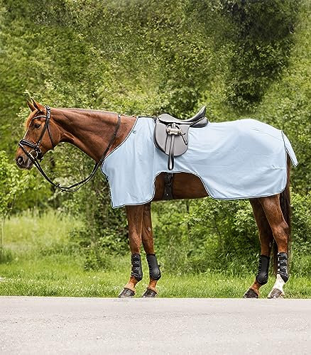 Waldhausen Fliegenausreitdecke Protect, hellblau/Nachtblau, 145 cm