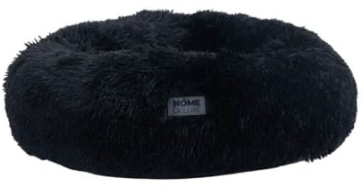 Home Deluxe - Haustierbett Muffin - Maße: 120 x 120 x 22 cm, Farbe: Schwarz, inkl. Tierdecke, Baumwollfüllung, waschbarer Bezug, Rutsch- & Wasserfest I Hundebett Hundekissen Bett für Katzen