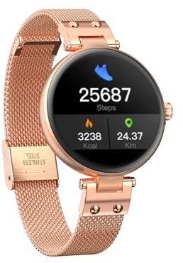 FOREVER Women's Smartwatch ForeVive Petite SB-305 Rose, Uhr Armband Bluetooth, Musiksteuerung, Schrittzähler, Herzfrequenzmesser, wasserdicht IP68, Fitnessuhr mit schlankem Design
