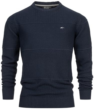 Indicode Herren Injustice Pullover Strickpullover mit Rundhals-Ausschnitt | Klassischer Herrenpullover für business und Alltag, Strickpullover, Troyer, Freizeitpullover, Basic Pullover für Männer