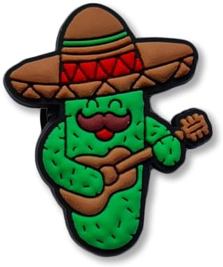 CUTE - Charms For Crocs/Shoes - PVC - MUSIC MEXICAN CACTUS - PRETTY - HAPPY
