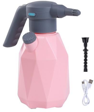 Ikaif Pulverizador Eléctrico Portátil para Plantas - Versátil Pulverizador Automático para Interior/Exterior con Batería Recargable Y Boquilla Ajustable para Una Limpieza Eficiente Rosa 3L