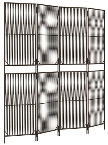 vidaXL Paravent 4-TLG. Braun Poly Rattan
