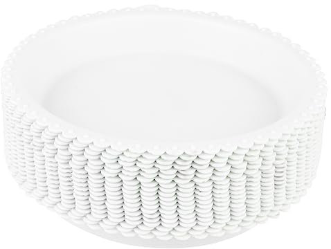 POPETPOP 20 Pièces Plateau de Pots de Plantes Jardiniere Plastique Pot de Fleur Plastique Soucoupe de Pots de Plantes Plateau de Pot de Fleurs diamètre extérieur Petit Pot de Fleurs Blanche