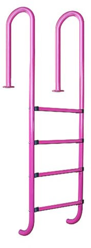 TT-YEC Pink Schwimmbad Rolltreppe, Edelstahl-Schwimmbad, modernes Metall-einseitiger Spa-Rolltrepper mit abnehmbaren Nicht-Rutschstufen, Swimmingpool-Installationszubehör,C