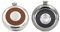 Pyugxab Lot de 2 flasques de poche ronds en acier inoxydable avec verre à shot intégré 140 ml - Mini bouteilles d'alcool polies - Noir et marron