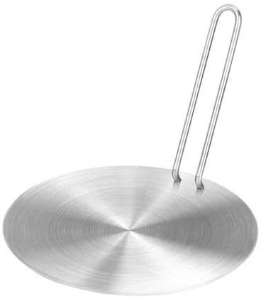 Cocoarm Induction Hob Diffuser Plate Stainless Steel Heat Diffuser Plate for Gas Electric Cooker, Induction Hob Adapter Plate Induction Adapter Converter Safe to Use with Handle (20cm)