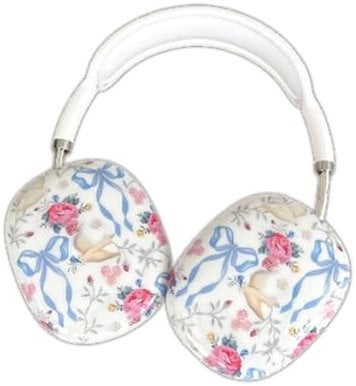 JRCYVTA for Apple AirPods Max Headphone Case,Exquisite Pink Rose Golden Swallow Hold Flower in Mouth Pattern,made TPU Material for Perfect Protection